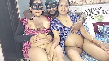 Promila, Kajal D & Naveen have a wild threesome with Devrani-Jethani after licking her pussy